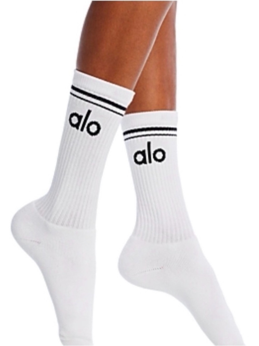 Alo Throwback Socks - White/Black
Size M